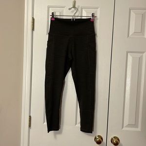 Prana Becksa 7/8, Double Rib, Performance Leggings in Black Heather